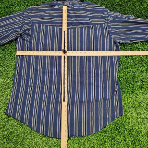 Vintage 90s Ely-Cattleman Pearl Snap Shirt XL 24x31 Western Stripes - Picture 6 of 11